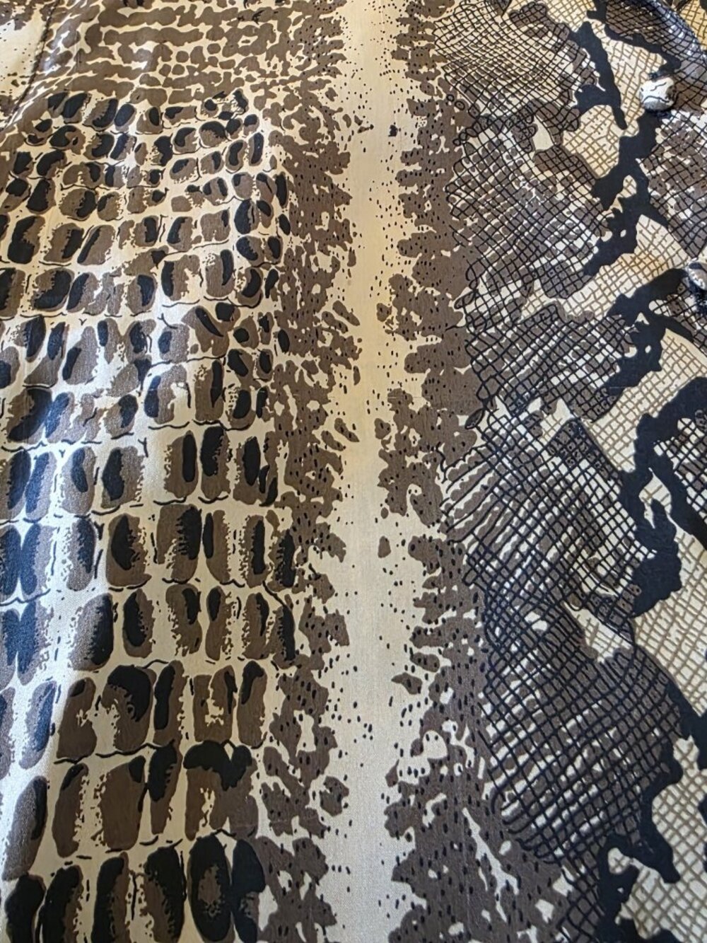 Allison Taylor Petite 100% Silk Blouse Animal Print Python Leopard PM - Picture 4 of 13